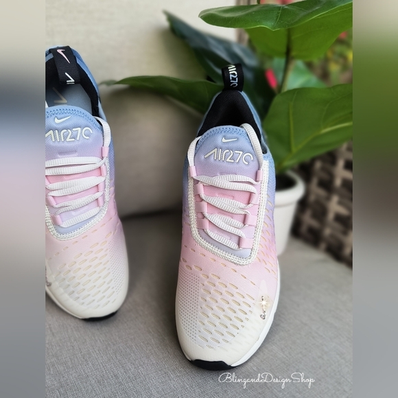 Bling Ombre Nike Air Max 270 Womens Sneakers Shoes Customized with Crystals - Picture 7 of 7